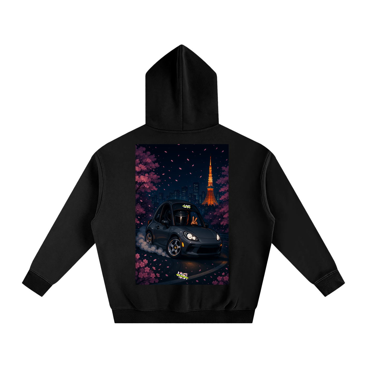 "425!" x Cherry Blossom GR86 - Oversize Fleeced Hoodie