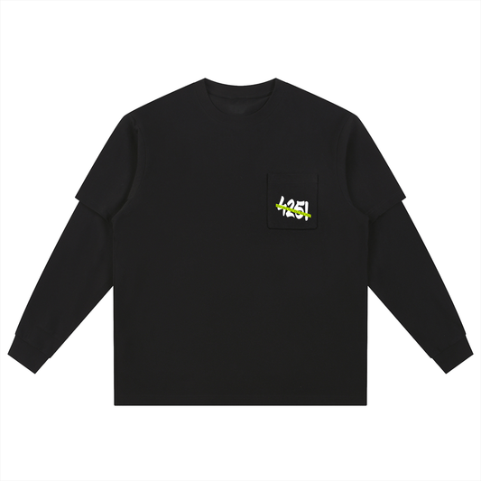 "425! VSLZ" Layered Long Sleeve Oversized Tee