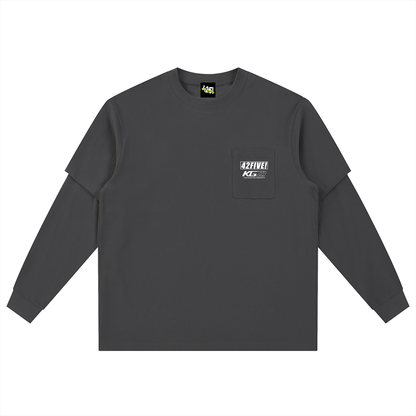 42FIVE! x K. Gushi 21 Layered Long Sleeve Oversized Tee