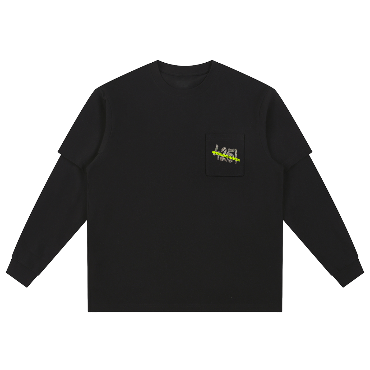 "425! VSLZ" Camo Layered Long Sleeve Oversized Tee